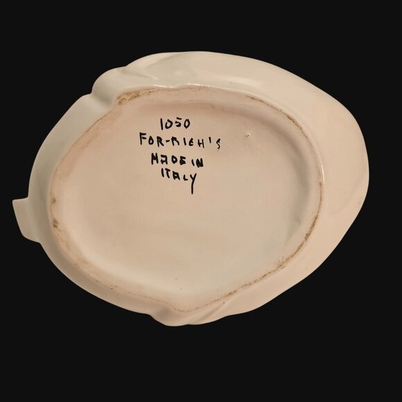 Vtg White Ceramic Frog Vase Pitcher Creamer Made in Italy Signed by Artist Rare - Picture 8 of 9